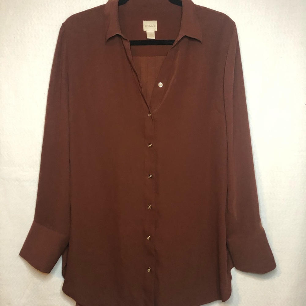 Chico’s Rust Blouse - Picture 2 of 3